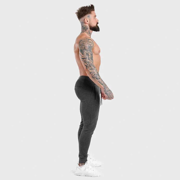 Joggingbuxur - herra - karlar - íþróttaföt - íþróttafatnaður - æfingaföt - æfingafatnaður - ræktarföt - ræktarfatnaður - world - class - SQUATWOLF - íþróttavöruverslun - Ludus.is - gráar - grey