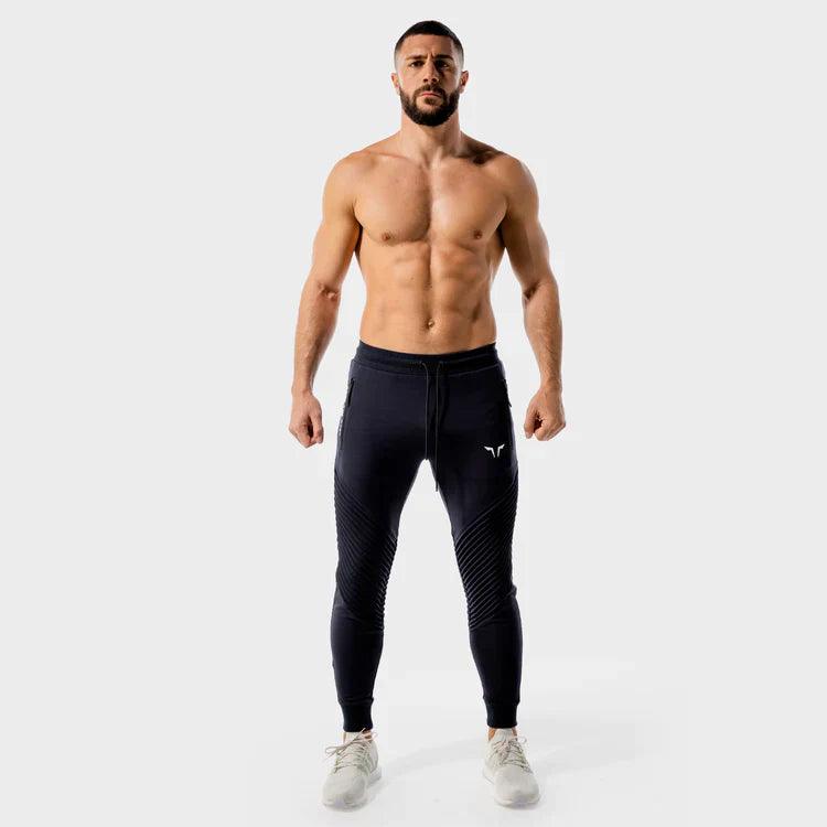 Joggingbuxur - íþróttaföt - herra - karlar - íþróttafatnaður - æfingaföt - æfingafatnaður - ræktarföt - ræktarfatnaður - world - class - bláar - SQUATWOLF - Ludus.is