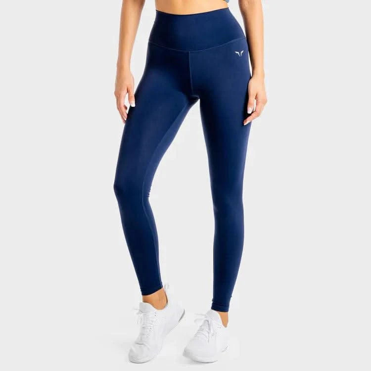 Leggings-konur-leggings-uppháar-í-mittið-íþróttaföt-íþróttafatnaður-æfingaföt-æfingafatnaður-ræktarföt-Bláar-Core-Agile-leggings