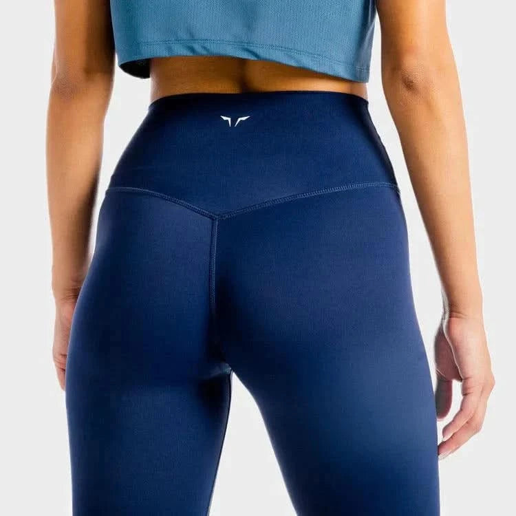 Leggings-konur-leggings-uppháar-í-mittið-íþróttaföt-íþróttafatnaður-æfingaföt-æfingafatnaður-ræktarföt-Bláar-Core-Agile-leggins