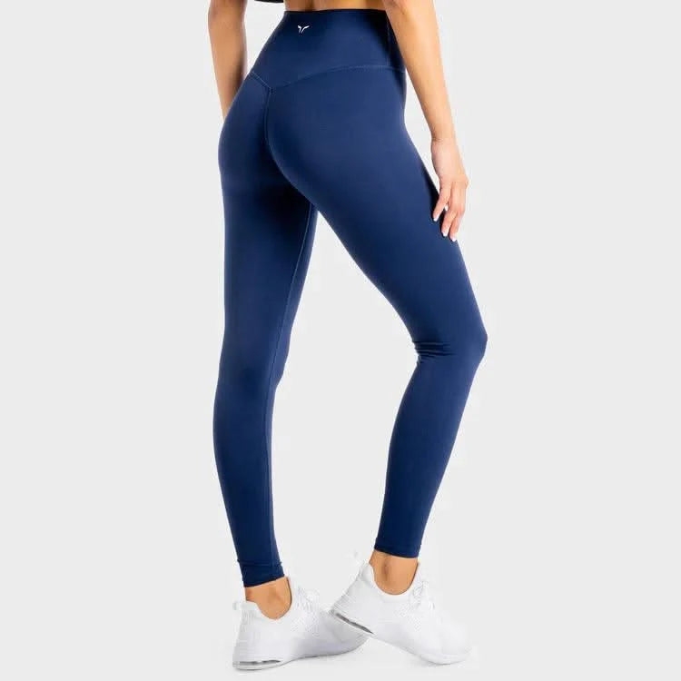 Leggings-konur-leggings-uppháar-í-mittið-íþróttaföt-íþróttafatnaður-æfingaföt-æfingafatnaður-ræktarföt-Bláar-Core-Agile-leggins