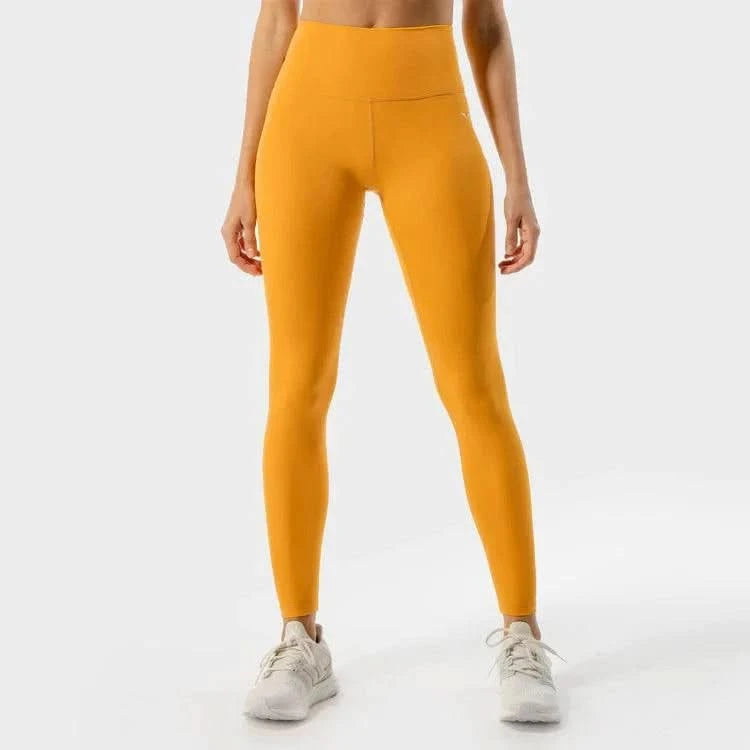 Leggings-konur-leggings-uppháar-í-mittið-íþróttaföt-íþróttafatnaður-æfingaföt-æfingafatnaður-ræktarföt-gular-Core-Agile-leggings