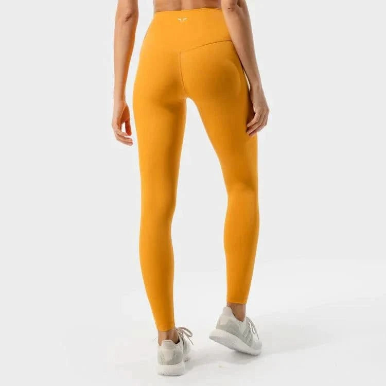 Leggings-konur-leggings-uppháar-í-mittið-íþróttaföt-íþróttafatnaður-æfingaföt-æfingafatnaður-ræktarföt-gular-Core-Agile-leggings