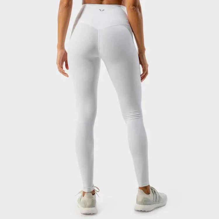 Leggings-konur-leggings-uppháar-í-mittið-íþróttaföt-íþróttafatnaður-æfingaföt-æfingafatnaður-ræktarföt-hvitar-Core-Agile-leggings