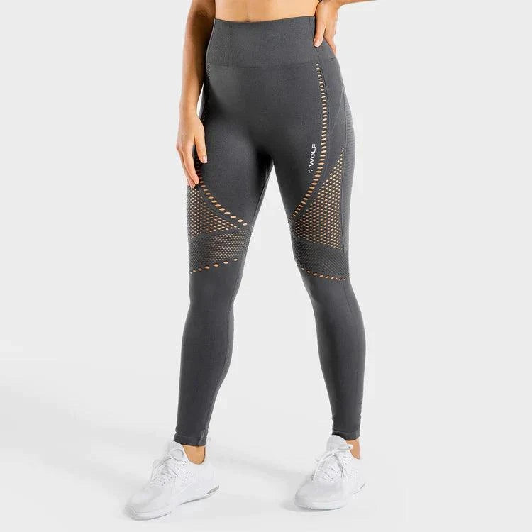 Leggings-saumlausar-konur-leggings-uppháar-í-mittið-íþróttaföt-íþróttafatnaður-æfingaföt-æfingafatnaður-ræktarföt - gráar -Squatwolf - SQUAT - WOLF - Ludus.is #litur-color_charcoal