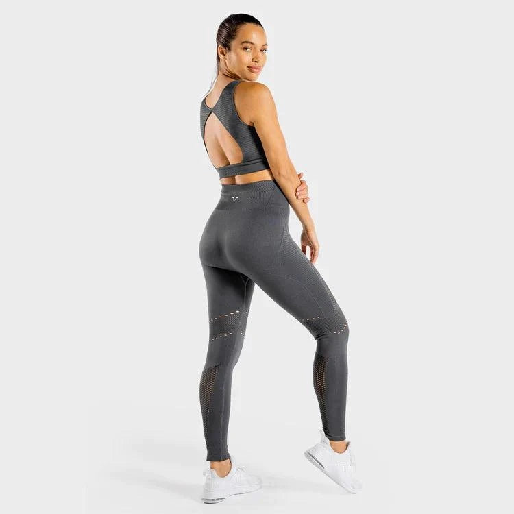 Leggings-saumlausar-konur-leggings-uppháar-í-mittið-íþróttaföt-íþróttafatnaður-æfingaföt-æfingafatnaður-ræktarföt - gráar -Squatwolf - SQUAT - WOLF - Ludus.is #litur-color_charcoal