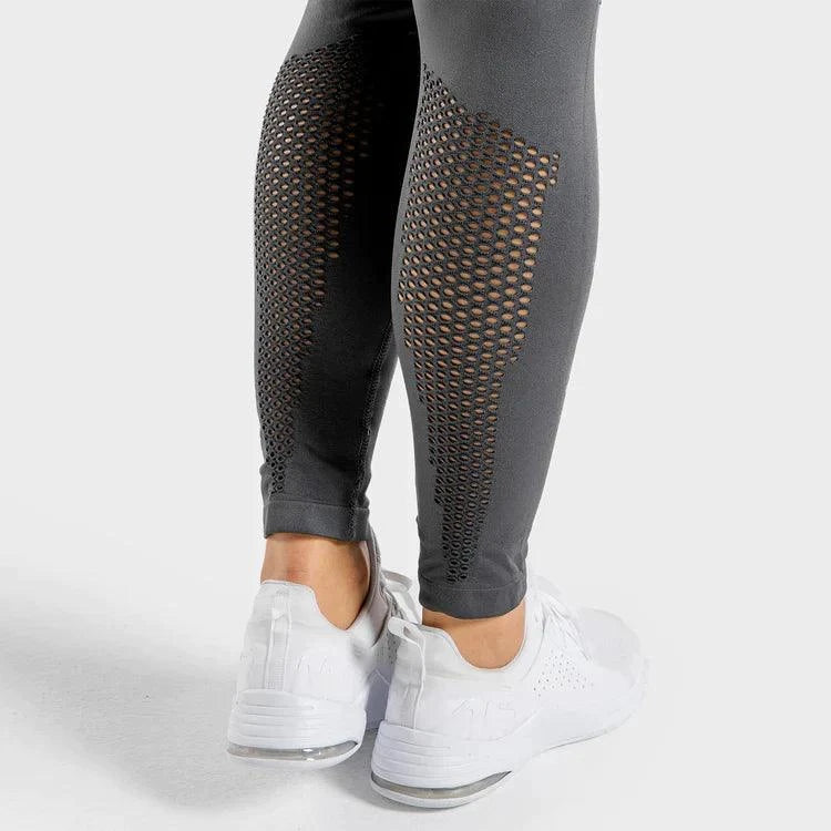 Leggings-saumlausar-konur-leggings-uppháar-í-mittið-íþróttaföt-íþróttafatnaður-æfingaföt-æfingafatnaður-ræktarföt - gráar -Squatwolf - SQUAT - WOLF - Ludus.is #litur-color_charcoal