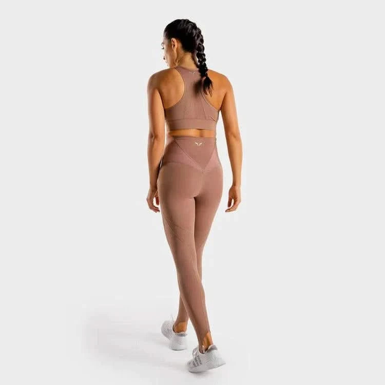 Leggings-konur-leggings-uppháar-í-mittið-íþróttaföt-íþróttafatnaður-æfingaföt-æfingafatnaður-ræktarföt- bleikar - leggings - SQUATWOLF - Ludus.is - íþróttavöruverslun