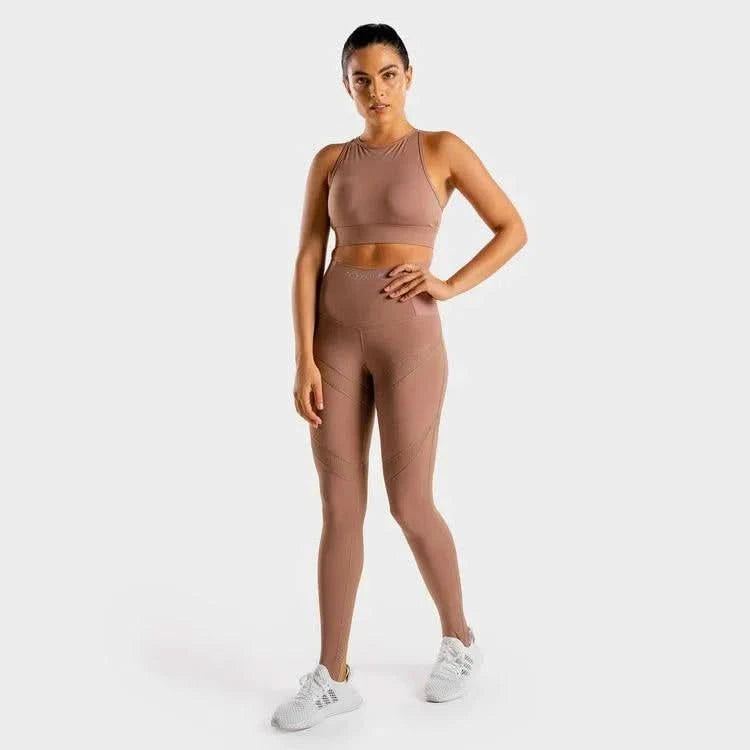 Leggings-konur-leggings-uppháar-í-mittið-íþróttaföt-íþróttafatnaður-æfingaföt-æfingafatnaður-ræktarföt- bleikar - leggings - SQUATWOLF - Ludus.is - íþróttavöruverslun