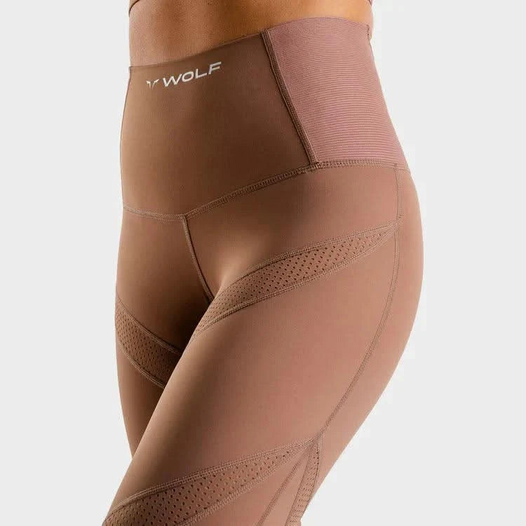 Leggings-konur-leggings-uppháar-í-mittið-íþróttaföt-íþróttafatnaður-æfingaföt-æfingafatnaður-ræktarföt- bleikar - leggings - SQUATWOLF - Ludus.is - íþróttavöruverslun