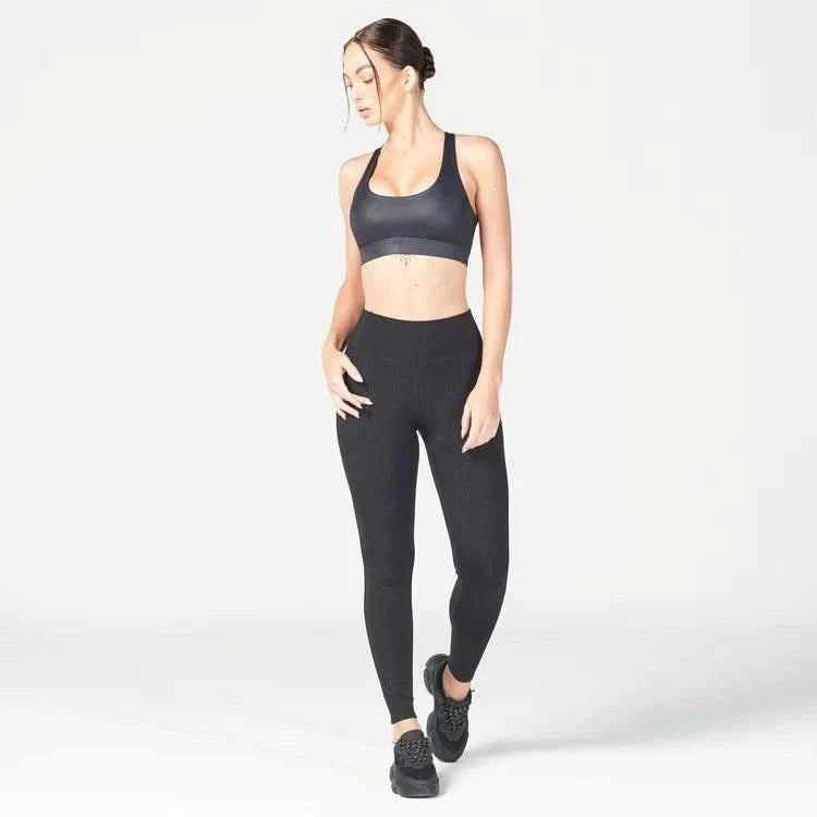 Leggings-konur-leggings-uppháar-í-mittið-íþróttaföt-íþróttafatnaður-æfingaföt-æfingafatnaður-ræktarföt-svartar-Core-Agile-Reimagnied - leggings