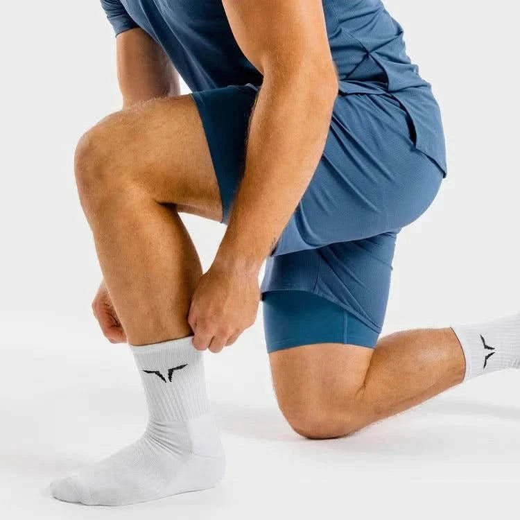 Sokkar - Íþróttasokkar - konur - karlar - íþróttaföt - íþróttafatnaður - æfingaföt - æfingafatnaður - ræktarföt - Squat Wolf - SQUATWOLF - Ludus.is - Core - hvítir íþróttasokkar -100% bómull#litur-color_white