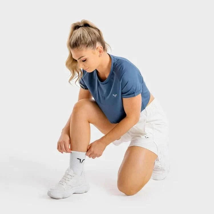 Sokkar - Íþróttasokkar - konur - karlar - íþróttaföt - íþróttafatnaður - æfingaföt - æfingafatnaður - ræktarföt - Squat Wolf - SQUATWOLF - Ludus.is - Core - hvítir íþróttasokkar -100% bómull#litur-color_white