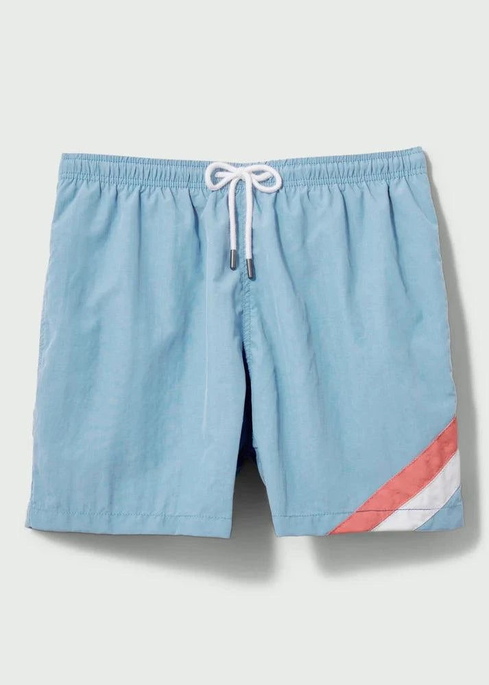 Sundbuxur - Sundföt - Sundskýlur - Sundskýla - Solid - and - Striped - Sundfatnaður - Swimtrunks - Swimwear - Reykjavik - Iceland - Ísland #litur-color_powder-blue