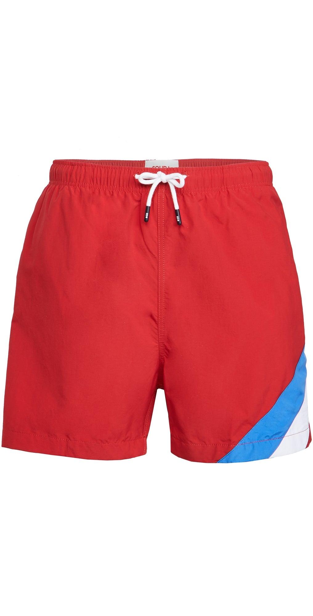 Sundbuxur - Sundföt - Sundskýlur - Sundskýla - Solid - and - Striped - Sundfatnaður - Swimtrunks - Swimwear - Reykjavik - Iceland - Ísland #litur-color_poppy-colorblock