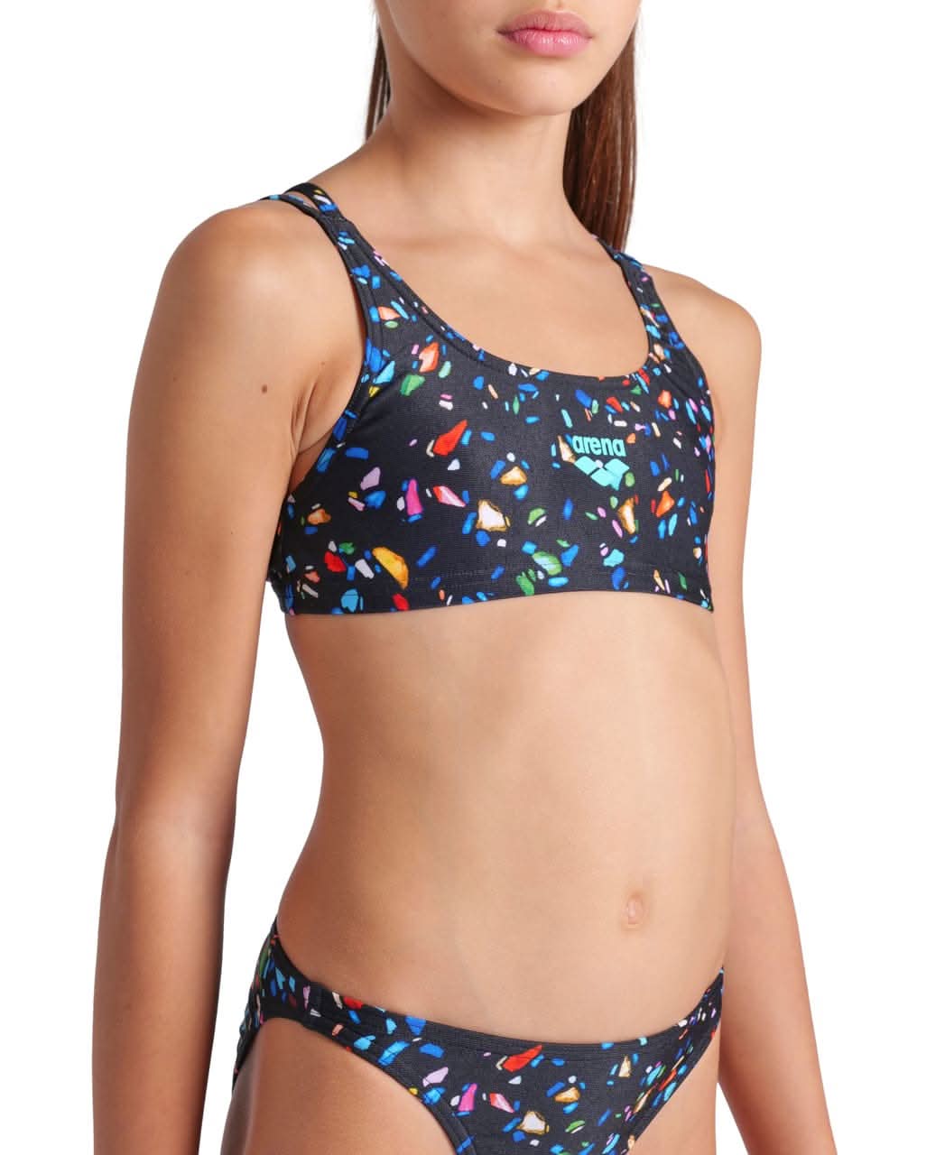 bikiní-stelpur-börn-barna-stúlkur-sundföt-sundfatnaður-Arena-svart-sundfataverslun-Confetti-íþróttavöruverslun-Ludus.is-swimwear-Reykjavík-ísland-Iceland
