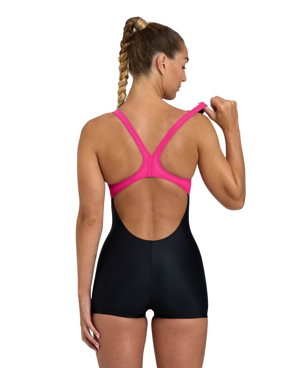 sundbolir-með-skálmum-Sundbolur-Arena-sundföt-sundfatnaður-svartur-bleikur-Kaori-sundfataverslun-íþróttavöruverslun-svartur-Ludus.is-swimwear-Reykjavik-Ísland