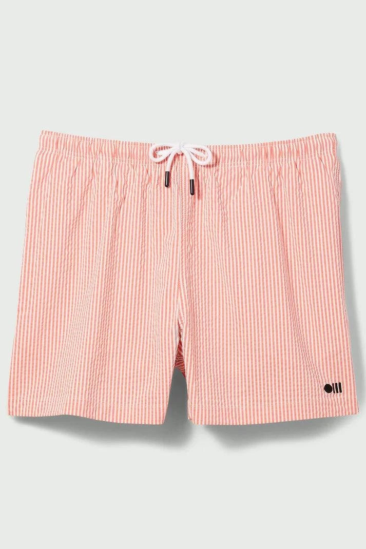 Sundbuxur - Sundföt - Sundskýlur - Sundskýla - Solid - and - Striped - Sundfatnaður - Swimtrunks - Swimwear - Reykjavik - Iceland - Ísland #litur-color_red-pinstripe-seersucker