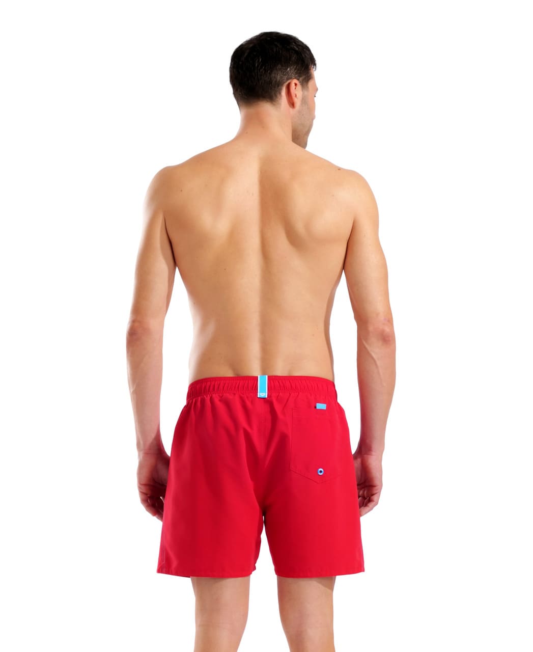 Arena Fundamentals R sundstuttbuxur, rauðar – bakhlið með rassvasa