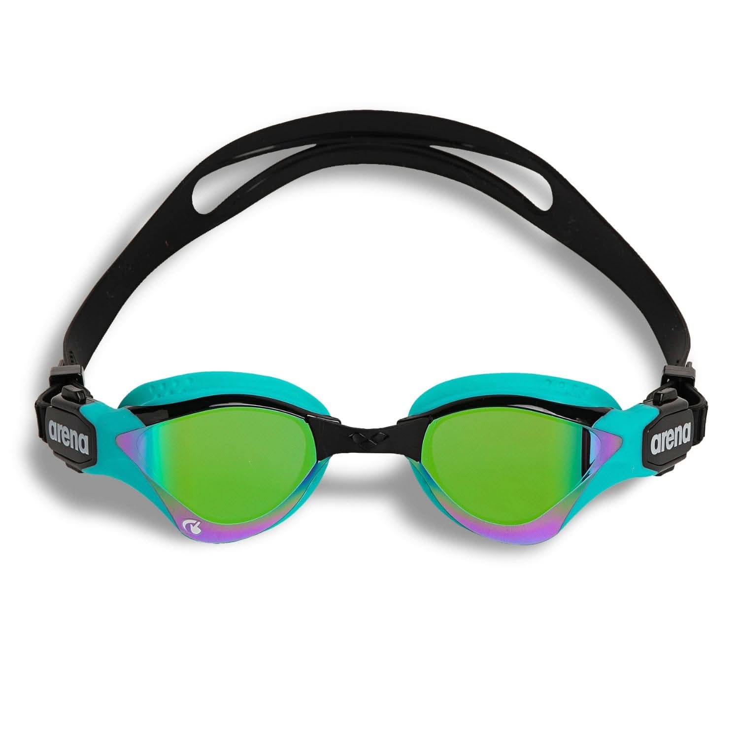 Þríþrautargleraugu-Sundgleraugu-Arena-unisex-konur-karlar-fullorðnir-svört-Cobra-Thriathlon-Swipe-Mirror
