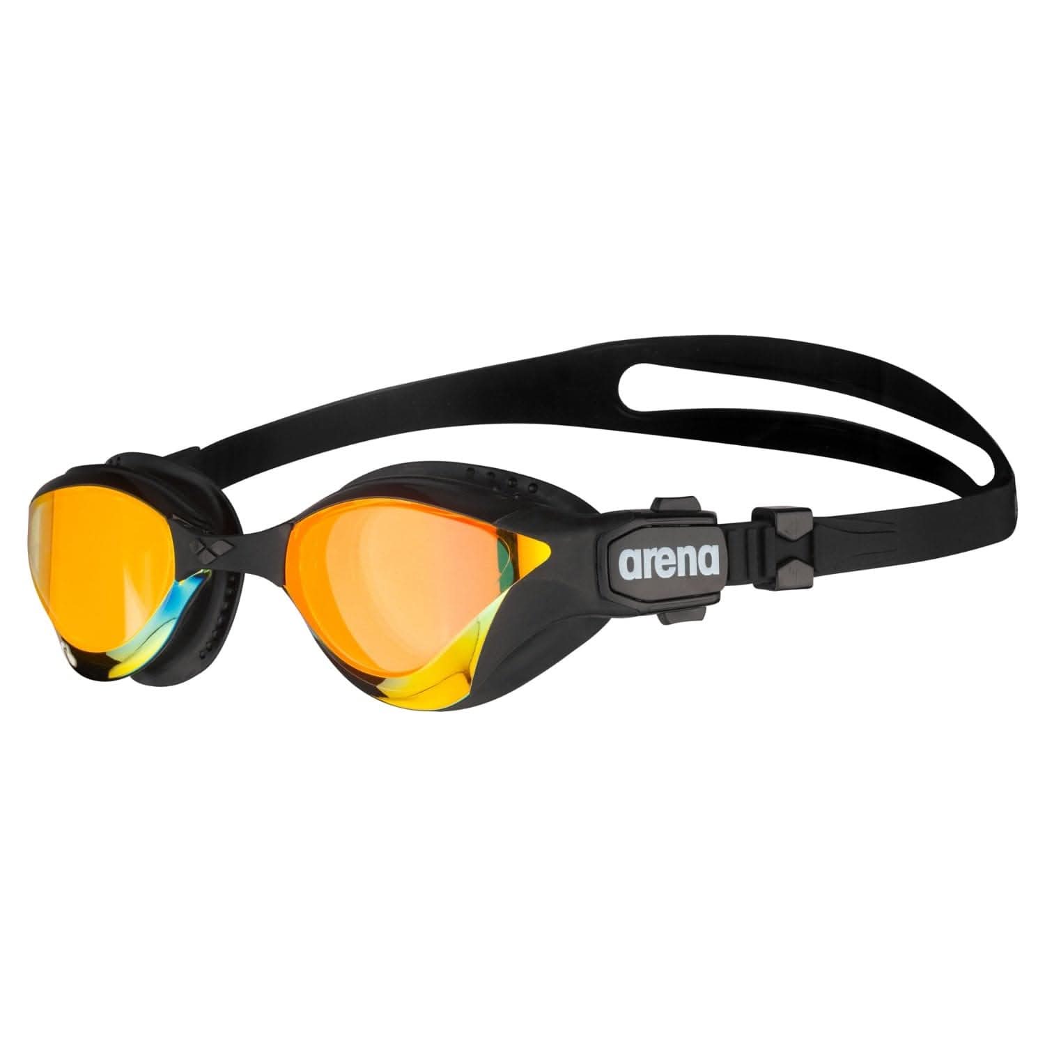 Þríþrautargleraugu-Sundgleraugu-Arena-unisex-konur-karlar-fullorðnir-svört-Cobra-Thriathlon-Swipe-Mirror