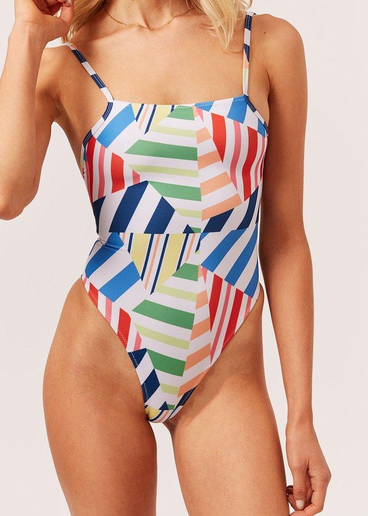 Sundbolur -  Sundföt - Sundbolir - Sundfatnaður - fyrir - konur - Solid and Striped - The Chelsea sundbolur - Ísland - Iceland - Reykjavík - Swimwear #litur-color_brokenstripes-multi