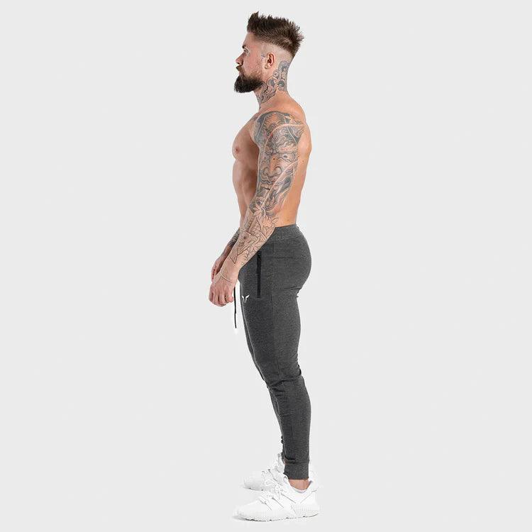 Joggingbuxur - herra - karlar - íþróttaföt - íþróttafatnaður - æfingaföt - æfingafatnaður - ræktarföt - ræktarfatnaður - world - class - SQUATWOLF - íþróttavöruverslun - Ludus.is - gráar - grey