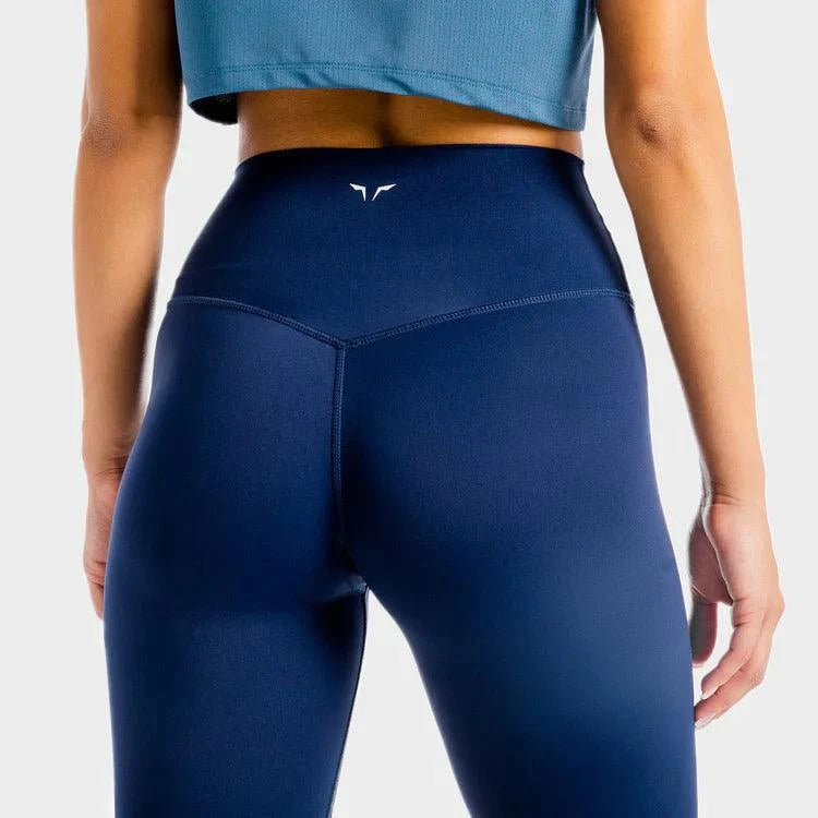 Leggings-konur-leggings-uppháar-í-mittið-íþróttaföt-íþróttafatnaður-æfingaföt-æfingafatnaður-ræktarföt-Bláar-Core-Agile-leggins