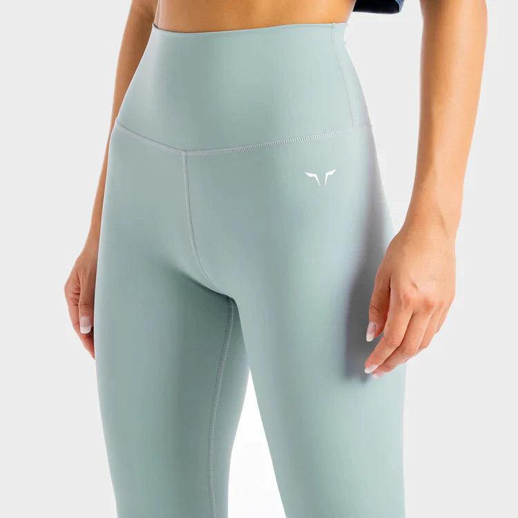 Leggings-konur-leggings-uppháar-í-mittið-íþróttaföt-íþróttafatnaður-æfingaföt-æfingafatnaður-ræktarföt-ljósbláar-Core-Agile-leggings