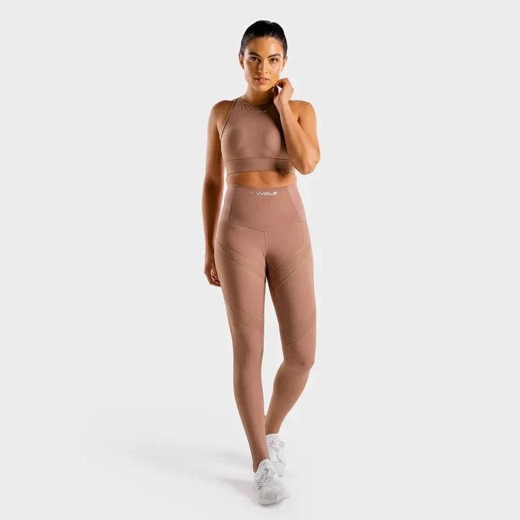 Leggings-konur-leggings-uppháar-í-mittið-íþróttaföt-íþróttafatnaður-æfingaföt-æfingafatnaður-ræktarföt- bleikar - leggings - SQUATWOLF - Ludus.is - íþróttavöruverslun
