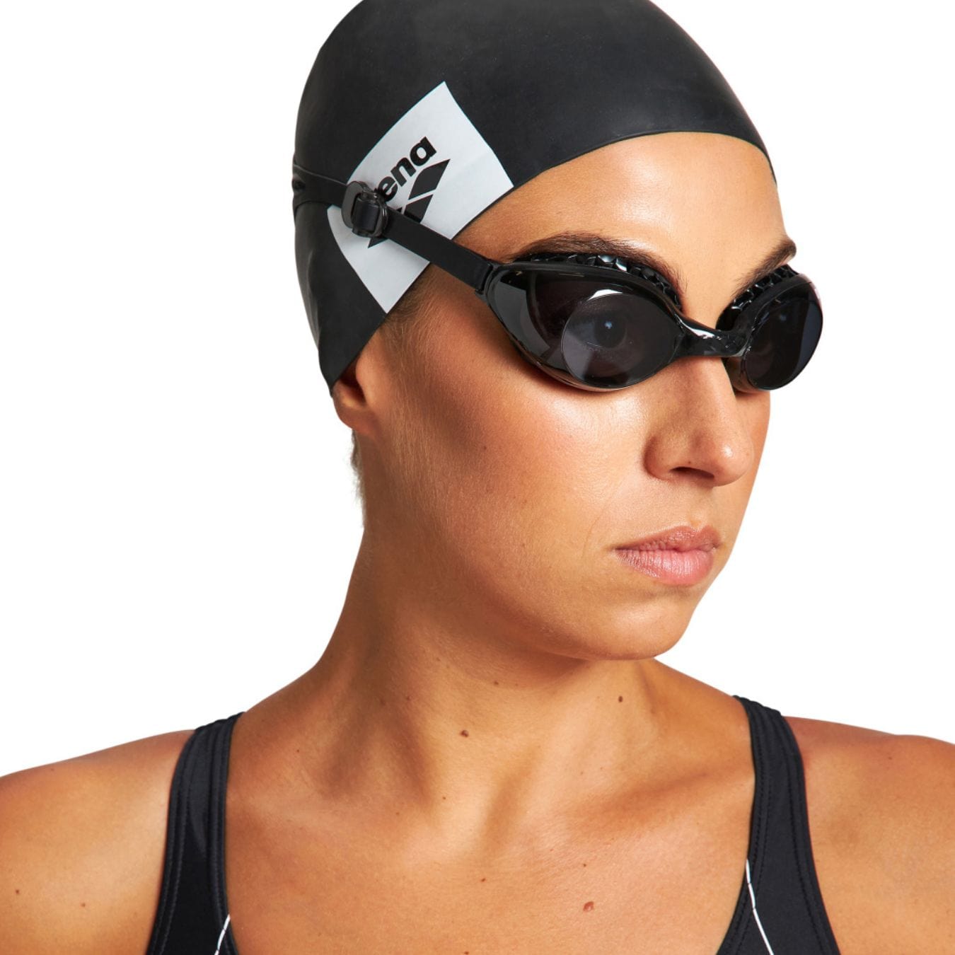 Sundgleraugu-Arena-sundvörur-fullorðnir-konur-karlar-Air-soft-svort-swim-goggles-swimming-goggle-Ludus.is