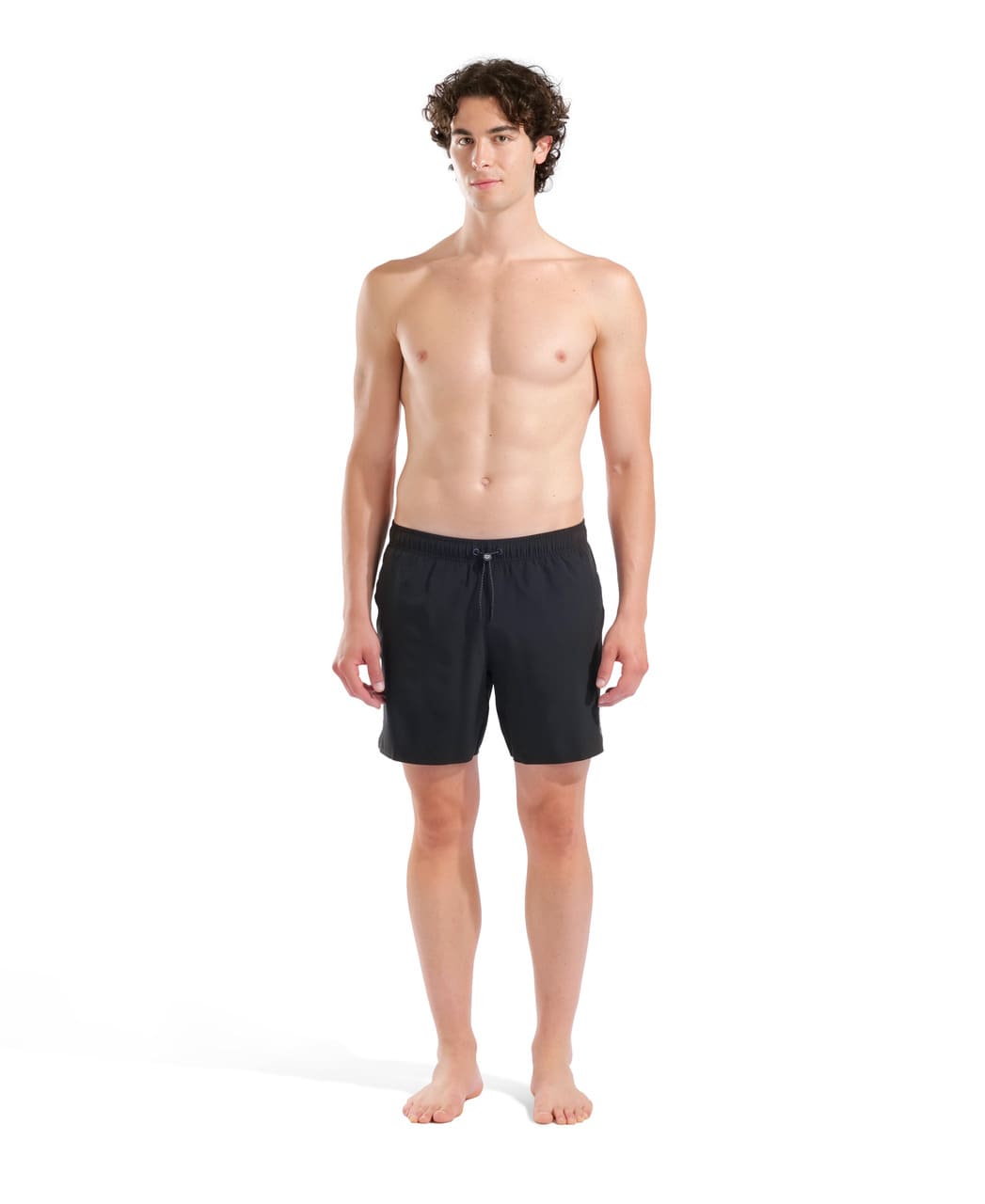 Svartar Arena Evo II Beach Boxer Solid sundbuxur fyrir herra á karli, heil framhlið
