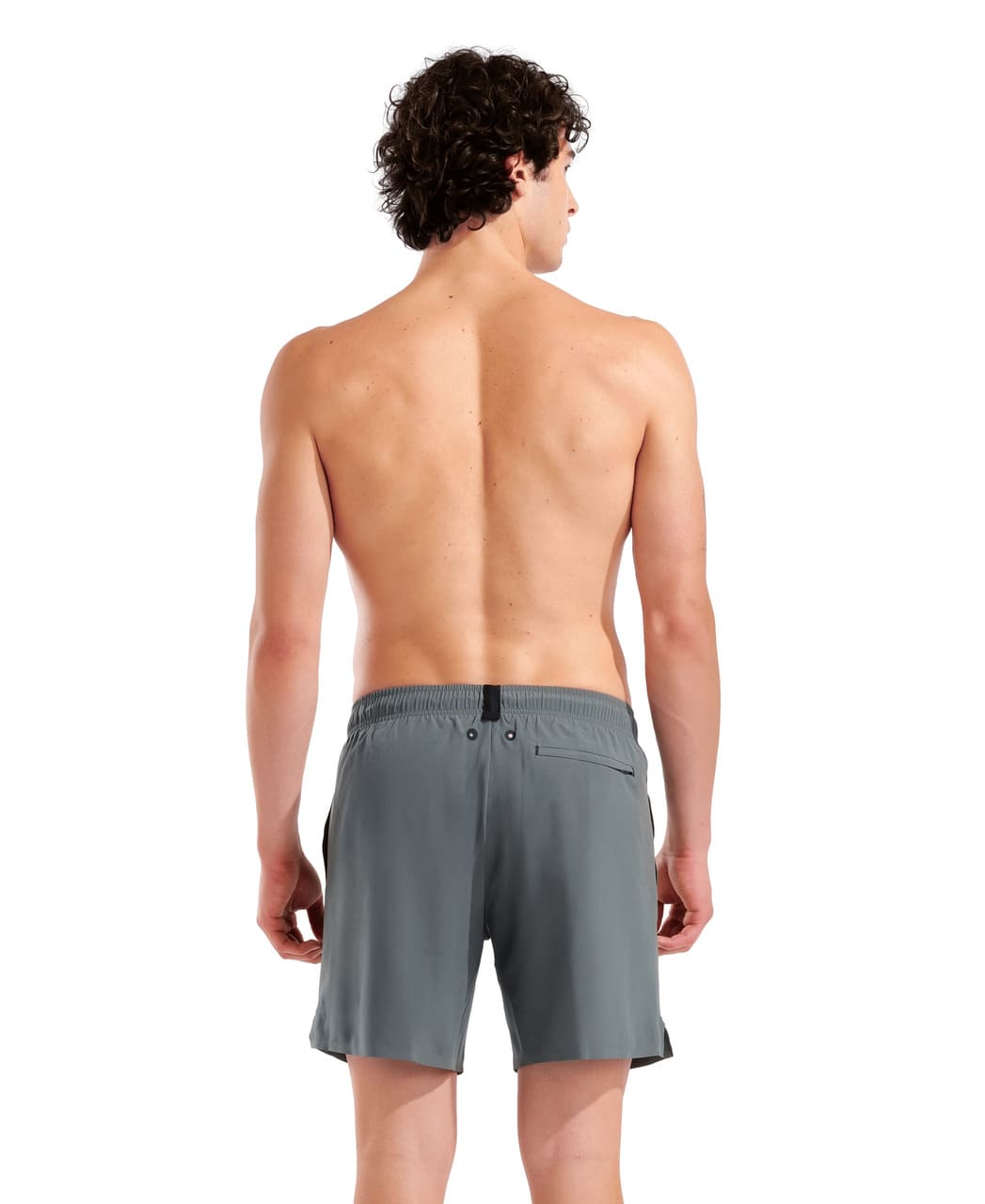 Salvíugrænar Arena Evo II Beach Boxer Solid sundbuxur á herra að aftan, renndur rassvasi