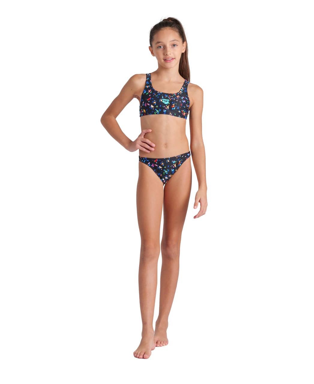 bikiní-barna-börn-stelpur-stúlkur-sundföt-sundfatnaður-Arena-svart-sundfataverslun-Confetti-íþróttavöruverslun-Ludus.is-swimwear-Reykjavík-ísland-Iceland