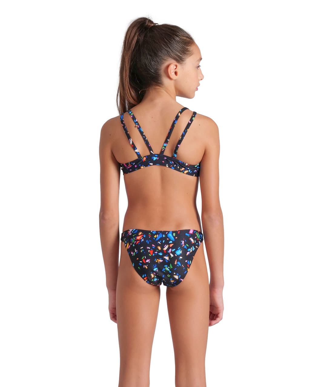 bikiní-barna-börn-stúlkur-stelpur-sundföt-sundfatnaður-Arena-svart-sundfataverslun-Confetti-íþróttavöruverslun-Ludus.is-swimwear-Reykjavík-ísland-Iceland
