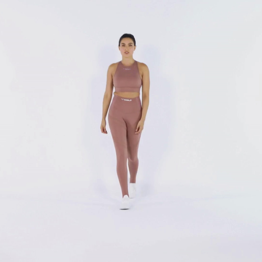 Leggings-konur-leggings-uppháar-í-mittið-íþróttaföt-íþróttafatnaður-æfingaföt-æfingafatnaður-ræktarföt- bleikar - leggings - SQUATWOLF - Ludus.is - íþróttavöruverslun