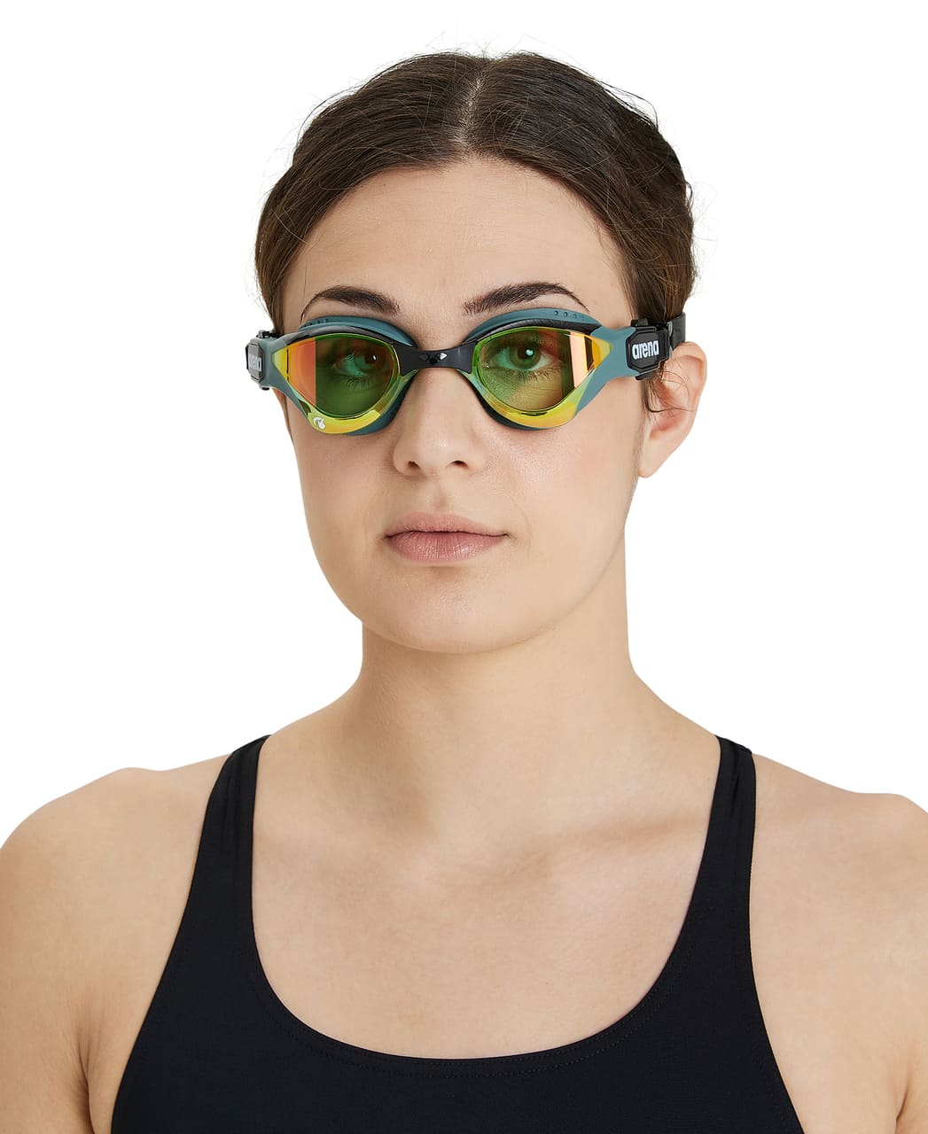 Þríþrautargleraugu-Sundgleraugu-Arena-unisex-konur-karlar-fullorðnir-svört-Cobra-Thriathlon-Swipe-Mirror-Ludus.is