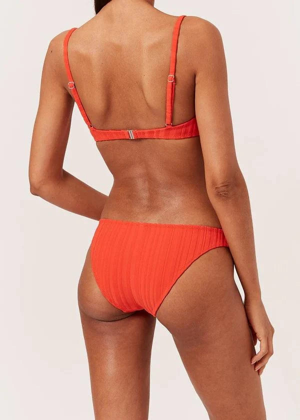 The Eva bikiníbuxur - Solid Rib Candy Red - Ludus.is