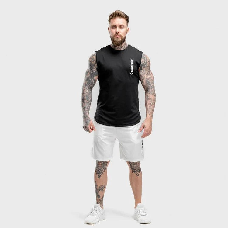 Hlýrabolur - hlýrabolir - bolir - bolur - íþróttabolir - æfingabolir - karlar -Íþróttaföt - íþróttafatnaður - herra - æfingaföt - æfingafatnaður - ræktarföt - Squat Wolf - SQUATWOLF - Ludus.is- íþróttavöruverslun - lyftingar - svartur