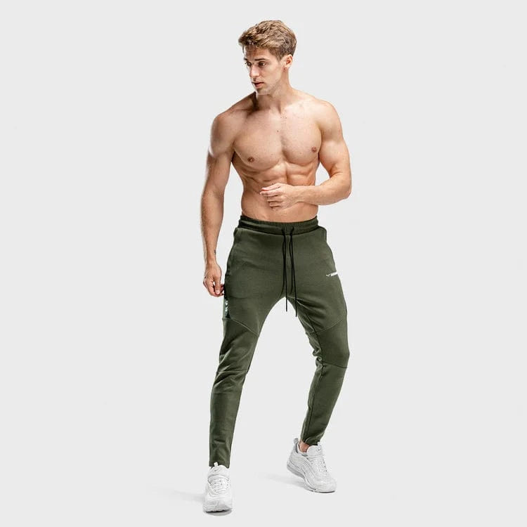 Joggingbuxur - íþróttaföt - karlar - herra -Squatwolf - Warrior joggingbuxur - æfingaföt - íþróttafatnaður - æfingafatnaður - grænar - ræktarföt - ræktarfatnaður #litur-color_olive