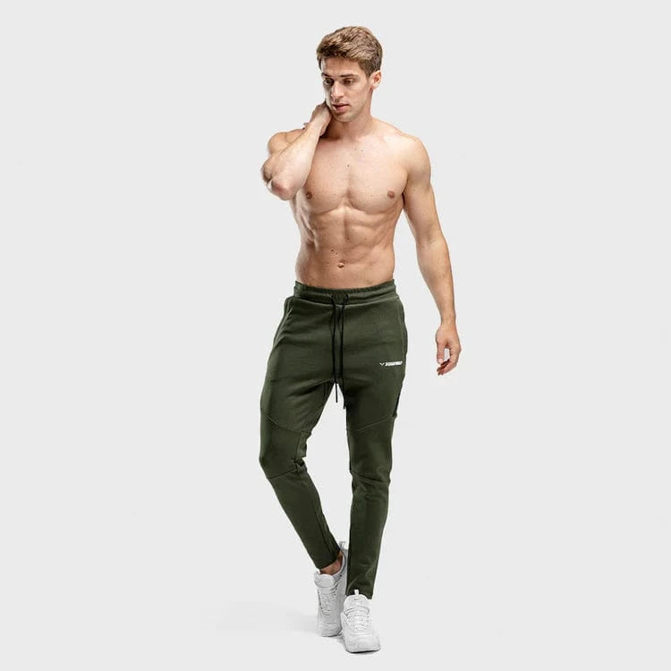 Joggingbuxur - íþróttaföt - karlar - herra -Squatwolf - Warrior joggingbuxur - æfingaföt - íþróttafatnaður - æfingafatnaður - grænar - ræktarföt - ræktarfatnaður #litur-color_olive