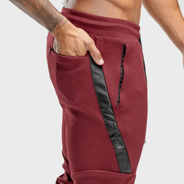 Joggingbuxur - íþróttaföt - karlar - herra -Squatwolf - Warrior joggingbuxur - æfingaföt - íþróttafatnaður - æfingafatnaður - rauðar - ræktarföt - ræktarfatnaður #litur-color_maroon