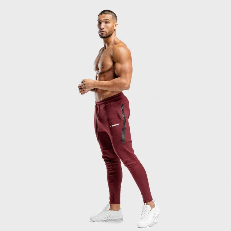 Joggingbuxur - íþróttaföt - karlar - herra -Squatwolf - Warrior joggingbuxur - æfingaföt - íþróttafatnaður - æfingafatnaður - rauðar - ræktarföt - ræktarfatnaður #litur-color_maroon
