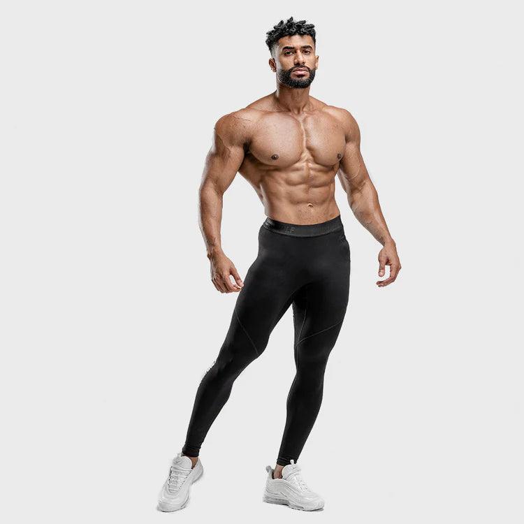Leggings - karlar - herra - Íþróttaföt - íþróttafatnaður - æfingaföt - æfingafatnaður - ræktarföt - SQUATWOLF - Ludus.is - vefverslun - SQUAT - WOLF - world - class - Warrior - leggings - svartar #litur-color_black