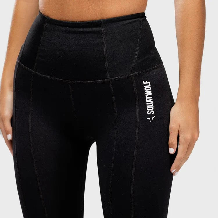 Leggings-konur-leggings-uppháar-í-mittið-íþróttaföt-íþróttafatnaður-æfingaföt-æfingafatnaður-ræktarföt-SQUATWOLF-Ludus.is-Svartar-Warrior-leggings#litur-color_black