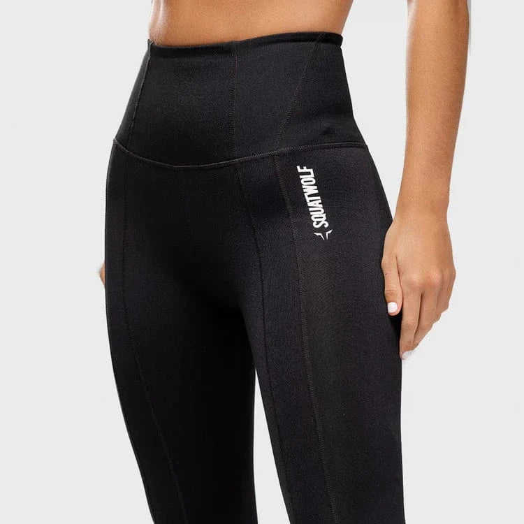 Leggings-konur-leggings-uppháar-í-mittið-íþróttaföt-íþróttafatnaður-æfingaföt-æfingafatnaður-ræktarföt-SQUATWOLF-Ludus.is-Svartar-Warrior-leggings#litur-color_black