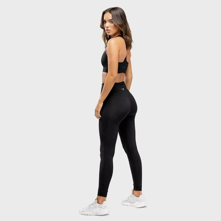 Leggings-konur-leggings-uppháar-í-mittið-íþróttaföt-íþróttafatnaður-æfingaföt-æfingafatnaður-ræktarföt-SQUATWOLF-Ludus.is-Svartar-Warrior-leggings#litur-color_black