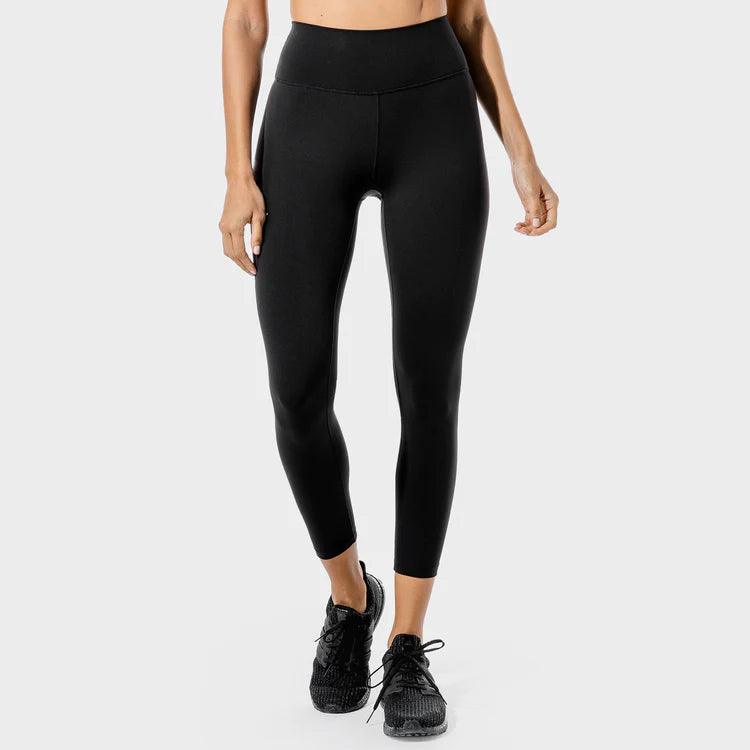 Leggings - konur-leggings-uppháar-í-mittið-íþróttaföt - íþróttafatnaður - æfingaföt - æfingafatnaður - ræktarföt - svartar - Infinity - stuttar - leggings#litur-color_black