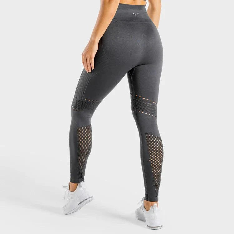 Leggings-saumlausar-konur-leggings-uppháar-í-mittið-íþróttaföt-íþróttafatnaður-æfingaföt-æfingafatnaður-ræktarföt - gráar -Squatwolf - SQUAT - WOLF - Ludus.is #litur-color_charcoal