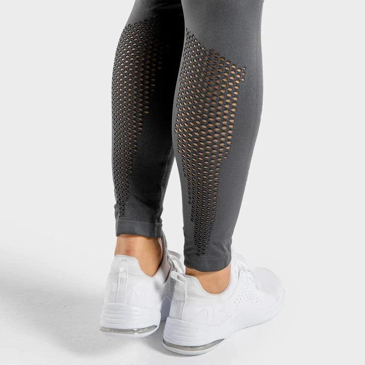 Leggings-saumlausar-konur-leggings-uppháar-í-mittið-íþróttaföt-íþróttafatnaður-æfingaföt-æfingafatnaður-ræktarföt - gráar -Squatwolf - SQUAT - WOLF - Ludus.is #litur-color_charcoal